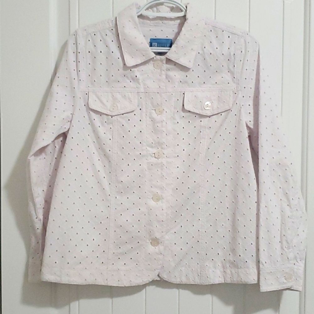 Koret white eyelet jacket, size PS